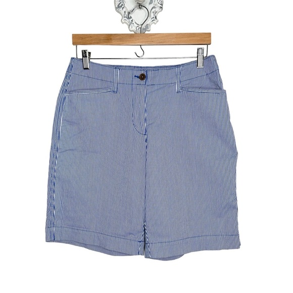 Kim Rogers striped blue and white shorts - Picture 1 of 9
